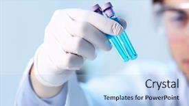 Presentation with test tubes - Beautiful theme featuring human factors - man in laboratory checking test backdrop and a  colored foreground