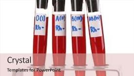  Presentation with blood test - Amazing presentation theme having human factors - test-tubes with blood isolated backdrop and a lemonade colored foreground