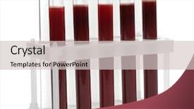  Presentation with blood test - Presentation design enhanced with human factors - test tubes with blood isolated background and a coral colored foreground