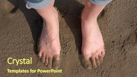  Presentation with black babies hands and feet in black human hands - PPT theme consisting of human feet in the sludge background and a tawny brown colored foreground