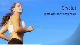  Presentation with woman runner - Beautiful slides featuring human figure - beautiful young woman runner having backdrop and a light blue colored foreground