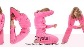  Presentation with clothes - Amazing slide deck having human figure - girl in pink clothes making backdrop and a lemonade colored foreground