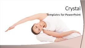  Presentation with mother doing yoga kids - Beautiful slides featuring human figure - young woman doing yoga exercise backdrop and a white colored foreground