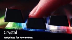  Presentation with light led - Presentation theme enhanced with human-finger-is-clicking background and a black colored foreground