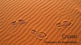  Presentation with sahara - Theme having human footsteps in the sand background and a red colored foreground