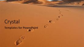  Presentation with sahara - PPT theme with human footsteps in the sand background and a  colored foreground