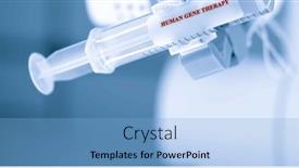  Presentation with gene therapy - PPT theme with human-gene-therapy-personalized-gene background and a light blue colored foreground