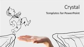  Presentation with gap - Cool new theme with human hand and caricature backdrop and a white colored foreground