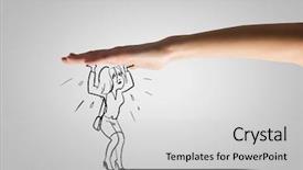  Presentation with human resource management images - Audience pleasing PPT theme consisting of human hand and funny caricature backdrop and a light gray colored foreground