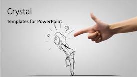  Presentation with human endocrine system - Beautiful PPT theme featuring human hand and funny caricature backdrop and a light gray colored foreground