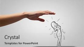  Presentation with human small intestine anatomy - PPT layouts with human hand and funny caricature background and a light gray colored foreground