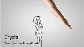  Presentation with human - Amazing slides having human hand and funny caricature backdrop and a light gray colored foreground