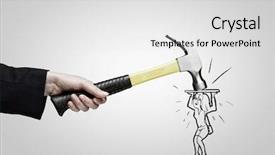  Presentation with human - PPT theme consisting of human hand and funny caricature background and a light gray colored foreground