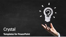  Presentation with light bulb or lightbulb - Amazing presentation theme having human hand and light bulb backdrop and a dark gray colored foreground