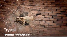  Presentation with brick wall - Slide deck having landscape in chianti region the heart of the tuscan countryside background and a tawny brown colored foreground