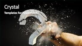  Presentation with problem solving - Cool new theme with hand breaking stone question mark backdrop and a black colored foreground