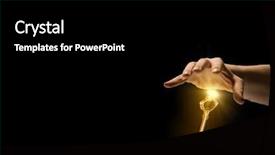  Presentation with gold start - Cool new PPT theme with human hand catching gold backdrop and a  colored foreground