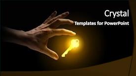  Presentation with gold start - Slide deck with human hand catching gold background and a black colored foreground