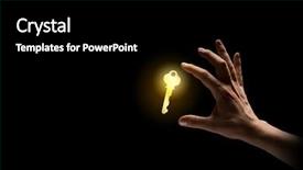  Presentation with gold start - Beautiful theme featuring human hand catching gold backdrop and a black colored foreground