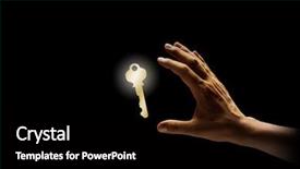  Presentation with gold start - Presentation design featuring human hand catching gold background and a black colored foreground