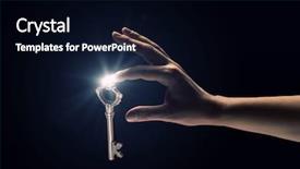  Presentation with human - Cool new slides with human hand catching golden key backdrop and a black colored foreground