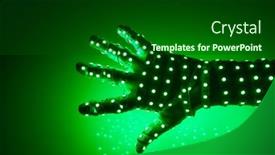  Presentation with led lights - PPT theme consisting of human-hand-covered-with-green background and a forest green colored foreground