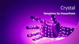  Presentation with led lights - Slide deck enhanced with human-hand-covered-with-purple background and a dark gray colored foreground