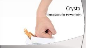  Presentation with crushing - Presentation consisting of human hand crushing cigarettes background and a sky blue colored foreground