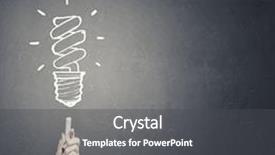  Presentation with light bulb idea invention presenter - Presentation theme with human hand darwing light bulb as idea concept with chalk background and a dark gray colored foreground