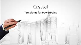  Presentation with hand drawn school - Presentation having human hand drawing construction project background and a white colored foreground