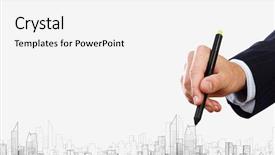  Presentation with teaching - Presentation theme enhanced with human hand drawing construction background and a white colored foreground