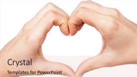  Presentation with human heart - Colorful presentation design enhanced with human hand heart backdrop and a lemonade colored foreground