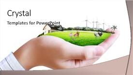  Presentation with human - PPT theme having human hand holding a house background and a  colored foreground