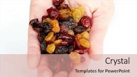  Presentation with human - Presentation having human hand holding dietary mix background and a coral colored foreground