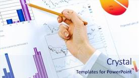  Presentation with hand holding pencil - Audience pleasing slide deck consisting of human hand holding pencil marketing backdrop and a sky blue colored foreground