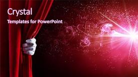  Presentation with red curtain - Slide set enhanced with human hand in white glove background and a  colored foreground