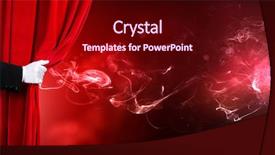  Presentation with curtain opening - Colorful slide deck enhanced with human hand in white glove backdrop and a wine colored foreground