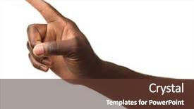  Presentation with human - Presentation with human hand isolated on white background and a tawny brown colored foreground