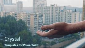  Presentation with rain water - Theme consisting of human-hand-of-an-young and a  colored foreground