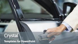  Presentation with car door - Beautiful theme featuring human hand opening door backdrop and a gray colored foreground