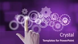  Presentation with human trafficking illegal rights labour - PPT theme having human hand pointing at gears background and a  colored foreground