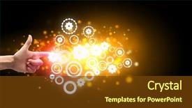  Presentation with human anatomy medical images - Audience pleasing presentation theme consisting of human hand pointing at gears backdrop and a  colored foreground