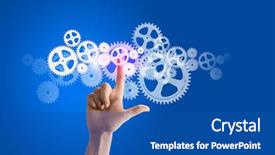  Presentation with human trafficking illegal rights labour - Audience pleasing presentation theme consisting of human hand pointing at gears backdrop and a  colored foreground