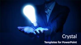  Presentation with invention - Amazing presentation theme having human hand presenting light bulb backdrop and a  colored foreground