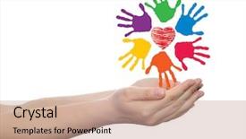  Presentation with child friendship - Cool new PPT theme with  backdrop and a  colored foreground