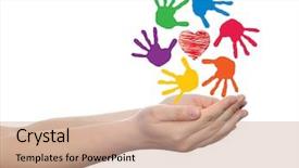  Presentation with child friendship - Presentation theme consisting of  background and a  colored foreground