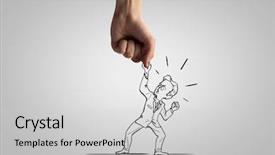  Presentation with corruption - Cool new theme with human hand showing stop backdrop and a  colored foreground