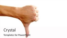  Presentation with human body physiology - Beautiful slides featuring human hand showing thumb down backdrop and a white colored foreground