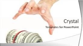  Presentation with robots and human - Slide deck featuring human hand take over money background and a sky blue colored foreground