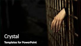  Presentation with conclusion - Theme consisting of hand through a prison cell background and a black colored foreground
